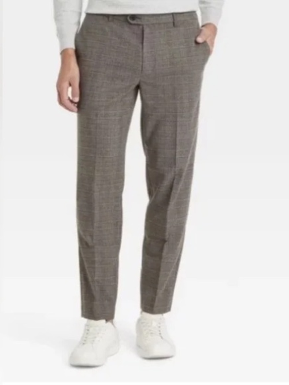 Men’s Goodfellow Gray Tweed Plaid Slim Trouser